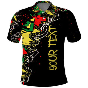 Lion King Africa Graffiti Polo Shirt Bold Text and Neon Colors - African Pride