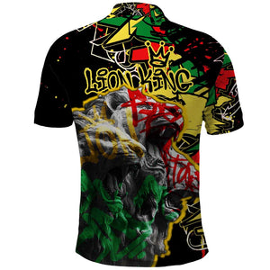 Lion King Africa Graffiti Polo Shirt Bold Text and Neon Colors - African Pride