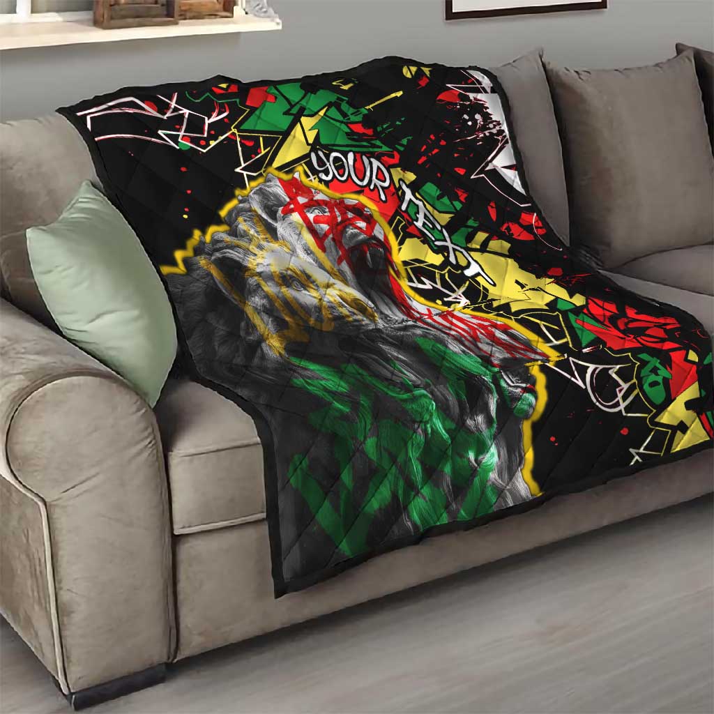 Lion King Africa Graffiti Quilt Bold Text and Neon Colors - African Pride