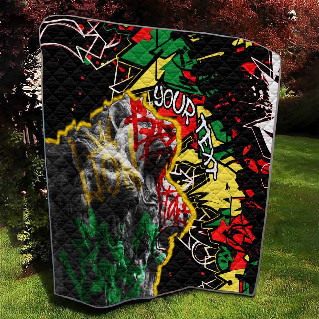 Lion King Africa Graffiti Quilt Bold Text and Neon Colors - African Pride