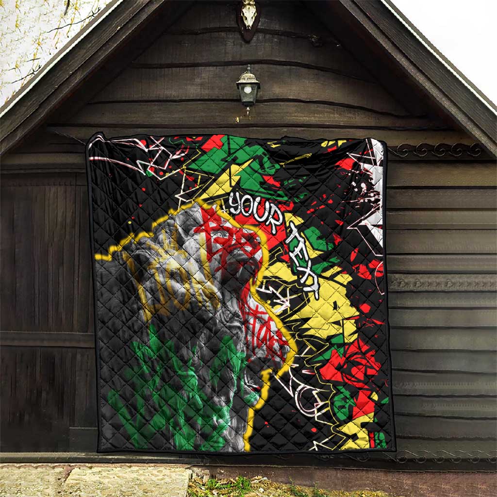 Lion King Africa Graffiti Quilt Bold Text and Neon Colors - African Pride