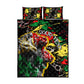 Lion King Africa Graffiti Quilt Bed Set Bold Text and Neon Colors - African Pride