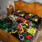 Lion King Africa Graffiti Quilt Bed Set Bold Text and Neon Colors - African Pride