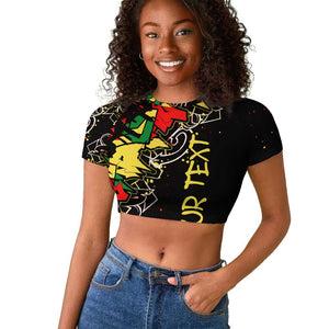 Lion King Africa Graffiti Raglan Cropped T shirt Bold Text and Neon Colors - African Pride