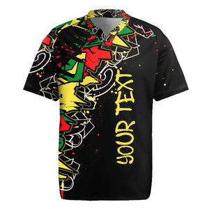 Lion King Africa Graffiti Rugby Jersey Bold Text and Neon Colors - African Pride
