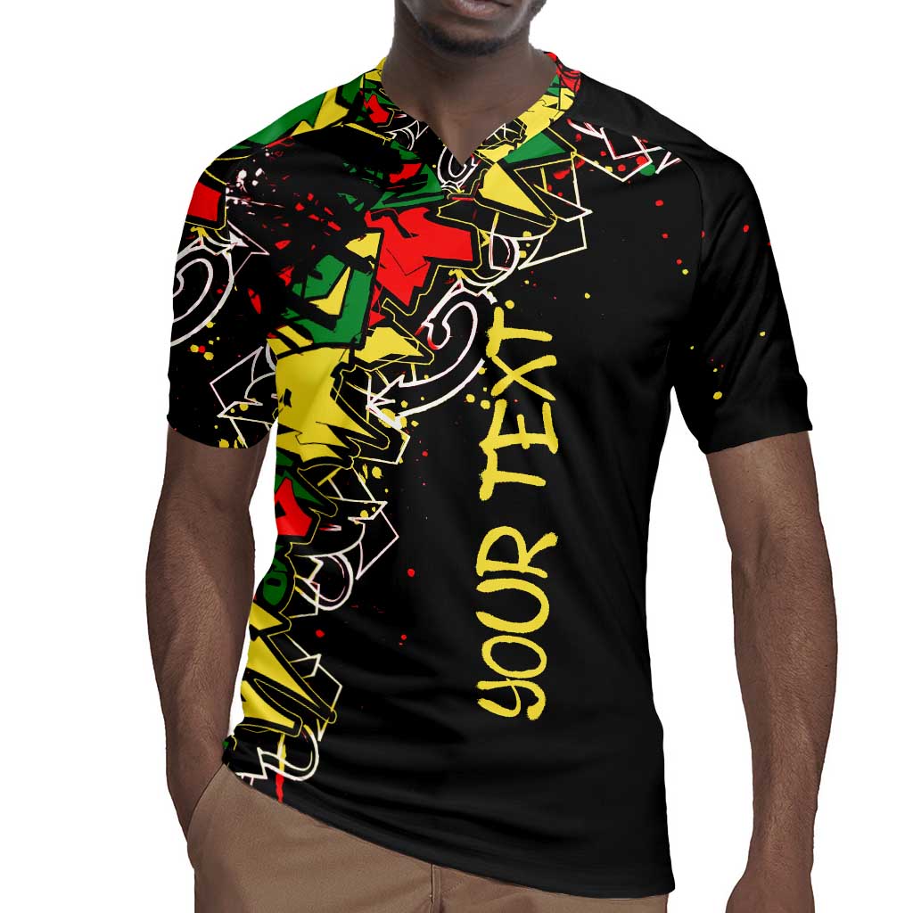 Lion King Africa Graffiti Rugby Jersey Bold Text and Neon Colors - African Pride