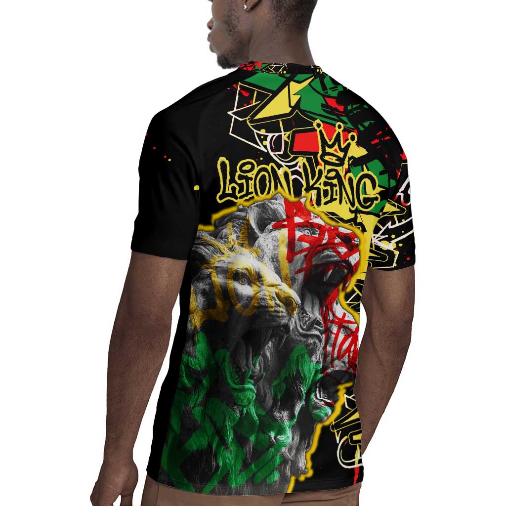Lion King Africa Graffiti Rugby Jersey Bold Text and Neon Colors - African Pride
