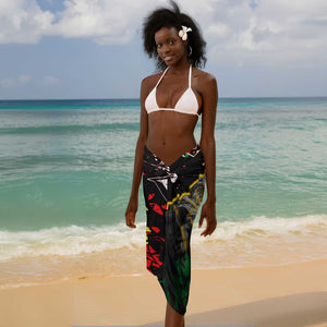 Lion King Africa Graffiti Sarong Bold Text and Neon Colors - African Pride