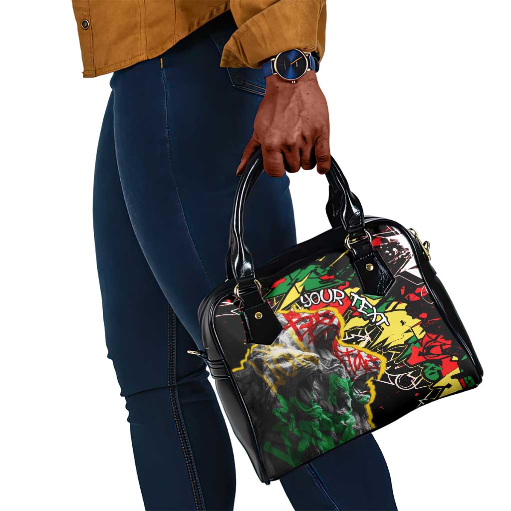Lion King Africa Graffiti Shoulder Handbag Bold Text and Neon Colors - African Pride