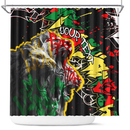 Lion King Africa Graffiti Shower Curtain Bold Text and Neon Colors - African Pride