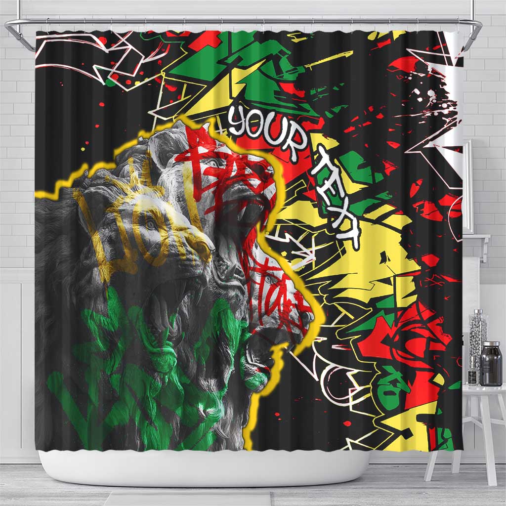 Lion King Africa Graffiti Shower Curtain Bold Text and Neon Colors - African Pride