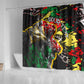 Lion King Africa Graffiti Shower Curtain Bold Text and Neon Colors - African Pride