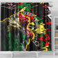 Lion King Africa Graffiti Shower Curtain Bold Text and Neon Colors - African Pride