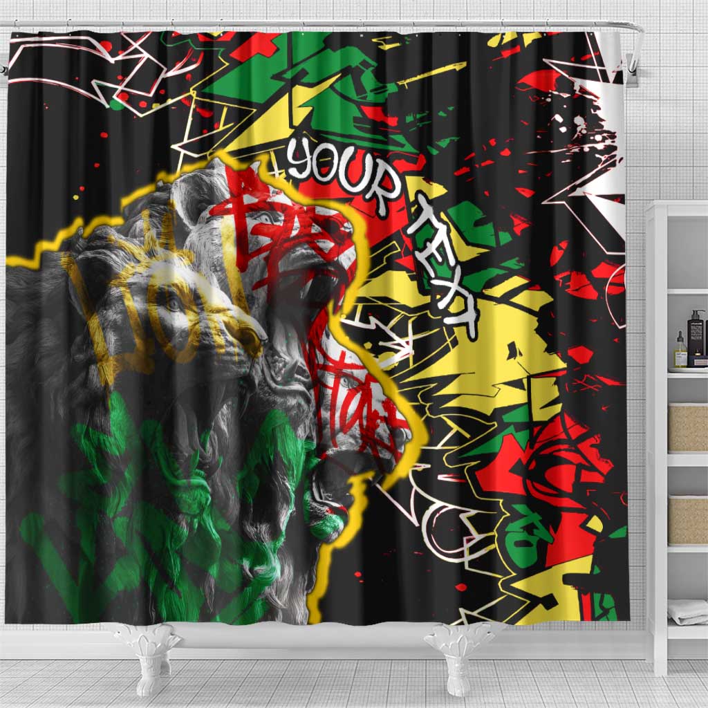 Lion King Africa Graffiti Shower Curtain Bold Text and Neon Colors - African Pride
