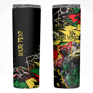 Lion King Africa Graffiti Skinny Tumbler Bold Text and Neon Colors - African Pride