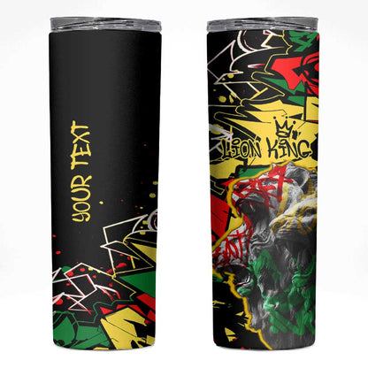 Lion King Africa Graffiti Skinny Tumbler Bold Text and Neon Colors - African Pride