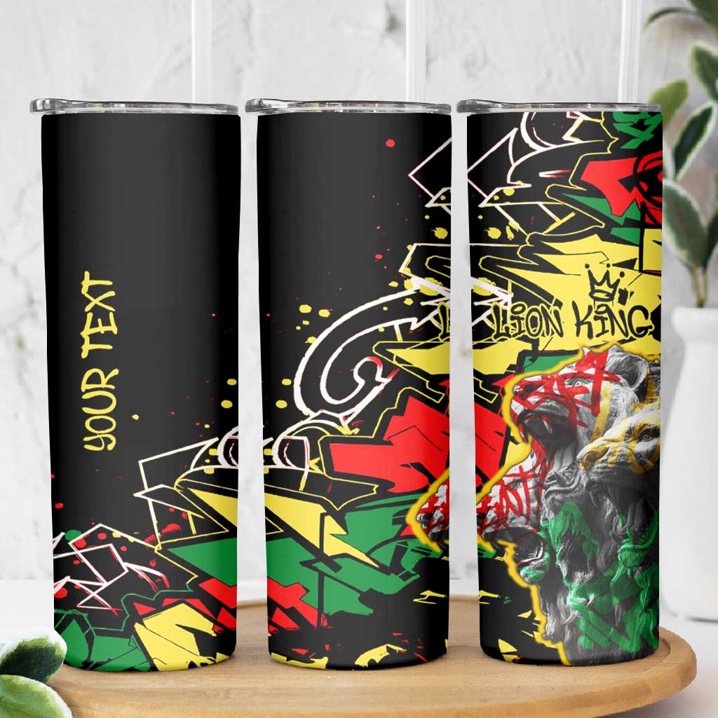 Lion King Africa Graffiti Skinny Tumbler Bold Text and Neon Colors - African Pride