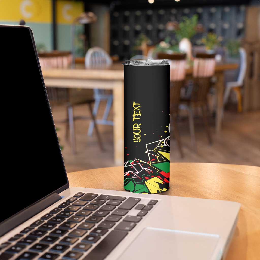 Lion King Africa Graffiti Skinny Tumbler Bold Text and Neon Colors - African Pride