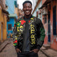 Lion King Africa Graffiti Sleeve Zip Bomber Jacket Bold Text and Neon Colors - African Pride