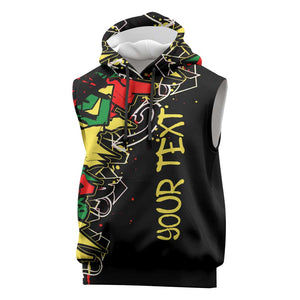 Lion King Africa Graffiti Sleeveless Hoodie Bold Text and Neon Colors - African Pride