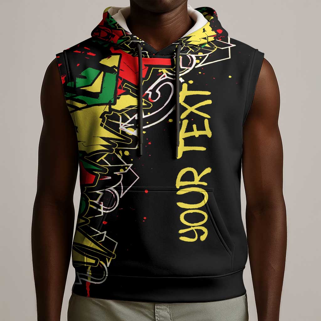 Lion King Africa Graffiti Sleeveless Hoodie Bold Text and Neon Colors - African Pride