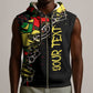 Lion King Africa Graffiti Sleeveless Zip Hoodie Bold Text and Neon Colors - African Pride