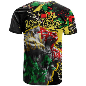 Lion King Africa Graffiti T shirt Bold Text and Neon Colors - African Pride