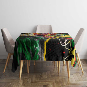 Lion King Africa Graffiti Tablecloth Bold Text and Neon Colors - African Pride