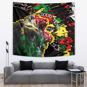 Lion King Africa Graffiti Tapestry Bold Text and Neon Colors - African Pride