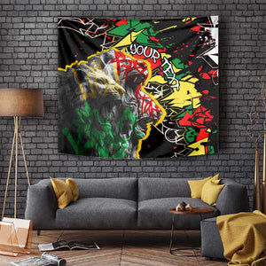 Lion King Africa Graffiti Tapestry Bold Text and Neon Colors - African Pride