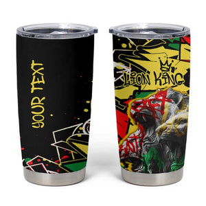 Lion King Africa Graffiti Tumbler Cup Bold Text and Neon Colors - African Pride
