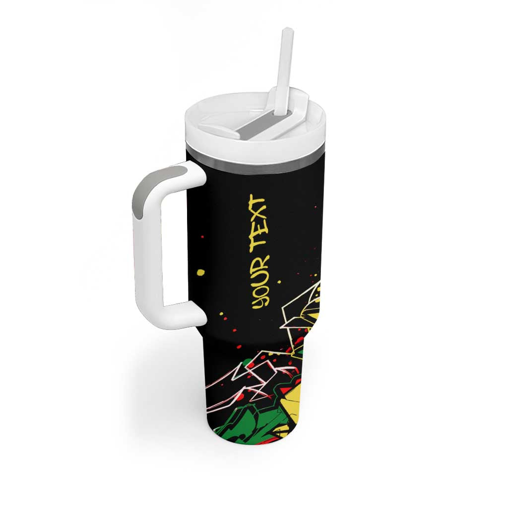 Lion King Africa Graffiti Tumbler With Handle Bold Text and Neon Colors - African Pride
