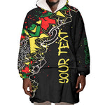 Lion King Africa Graffiti Wearable Blanket Hoodie Bold Text and Neon Colors - African Pride