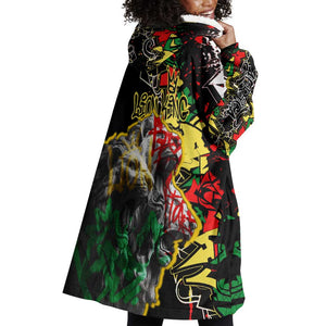 Lion King Africa Graffiti Wearable Blanket Hoodie Bold Text and Neon Colors - African Pride