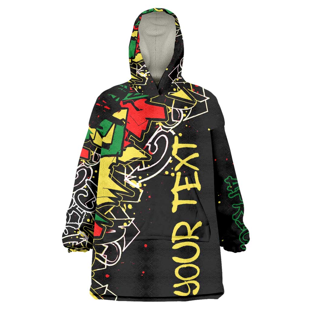 Lion King Africa Graffiti Wearable Blanket Hoodie Bold Text and Neon Colors - African Pride