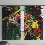 Lion King Africa Graffiti Window Curtain Bold Text and Neon Colors - African Pride