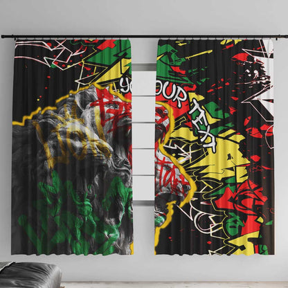 Lion King Africa Graffiti Window Curtain Bold Text and Neon Colors - African Pride