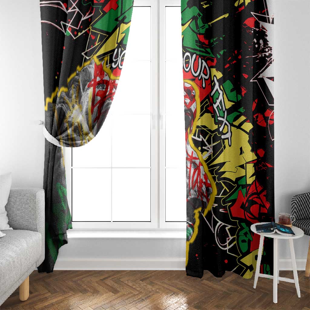 Lion King Africa Graffiti Window Curtain Bold Text and Neon Colors - African Pride