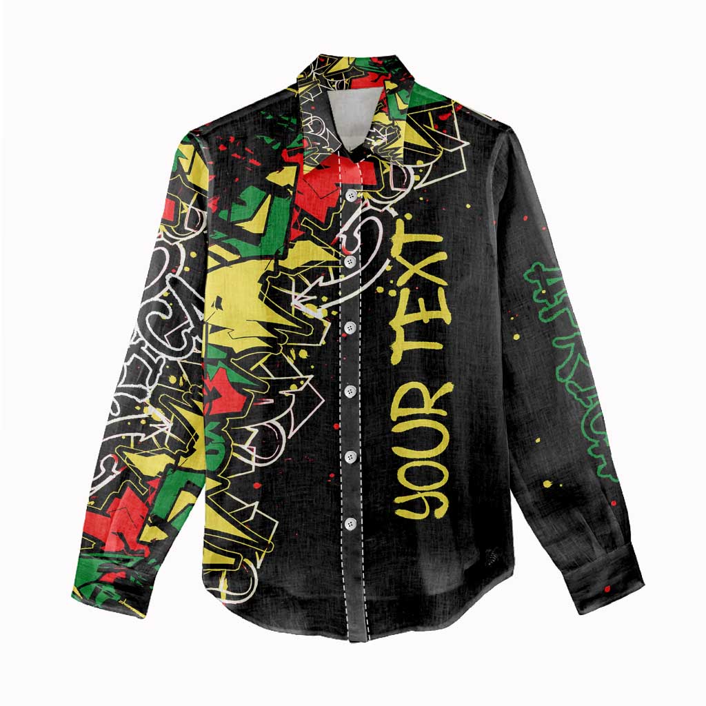 Lion King Africa Graffiti Women Casual Shirt Bold Text and Neon Colors - African Pride