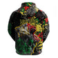 Lion King Africa Graffiti Zip Hoodie Bold Text and Neon Colors - African Pride