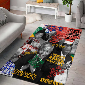 Nelson Mandela Graffiti Area Rug Street Spray Art Recreating The Life Of A Great Man - African Pride