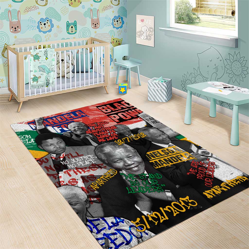 Nelson Mandela Graffiti Area Rug Street Spray Art Recreating The Life Of A Great Man - African Pride