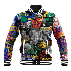 Nelson Mandela Graffiti Baseball Jacket Street Spray Art Recreating The Life Of A Great Man - African Pride