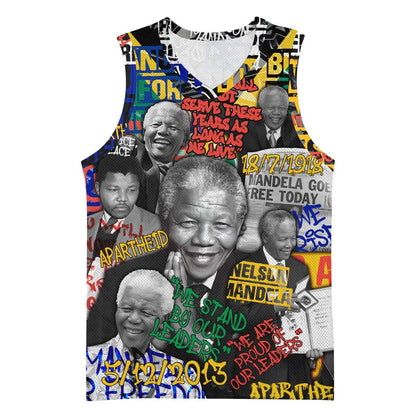 Nelson Mandela Graffiti Basketball Jersey Street Spray Art Recreating The Life Of A Great Man - African Pride