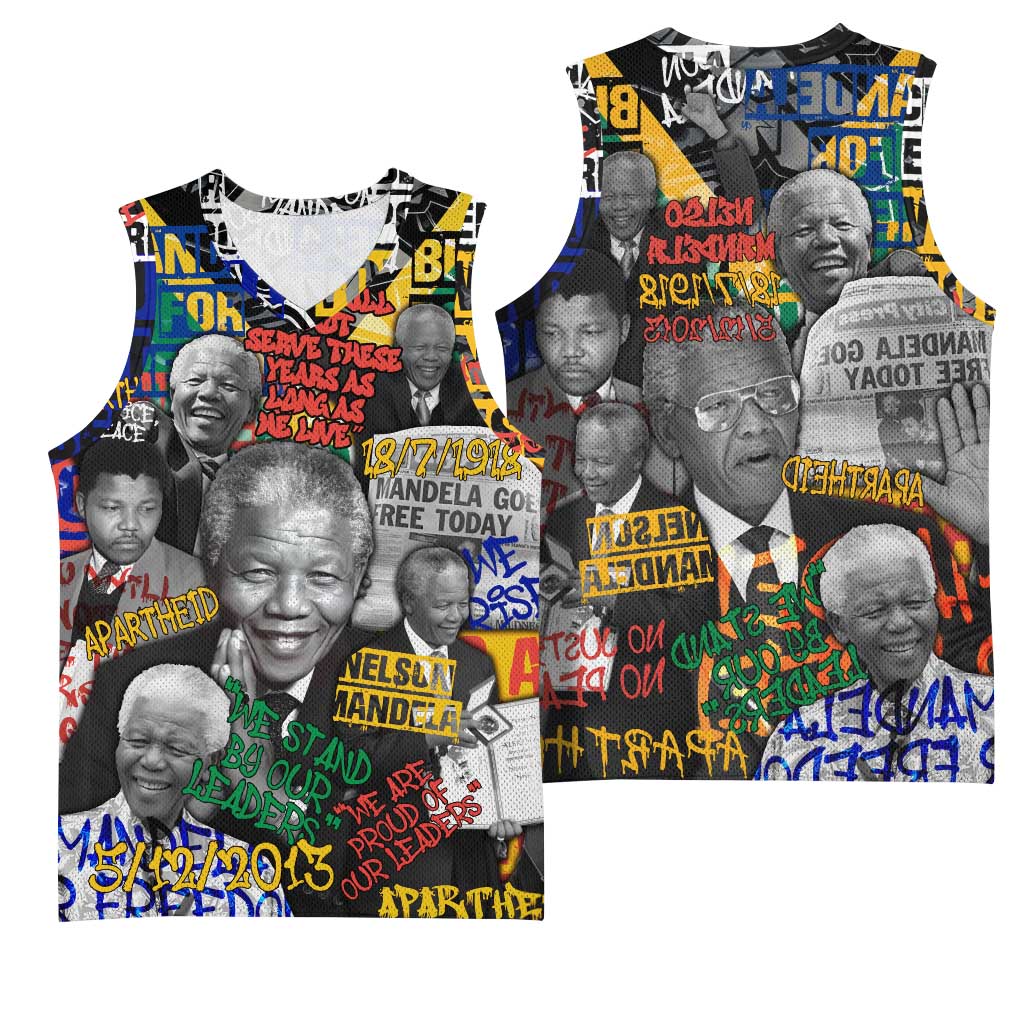 Nelson Mandela Graffiti Basketball Jersey Street Spray Art Recreating The Life Of A Great Man - African Pride