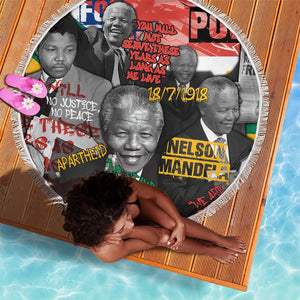 Nelson Mandela Graffiti Beach Blanket Street Spray Art Recreating The Life Of A Great Man - African Pride