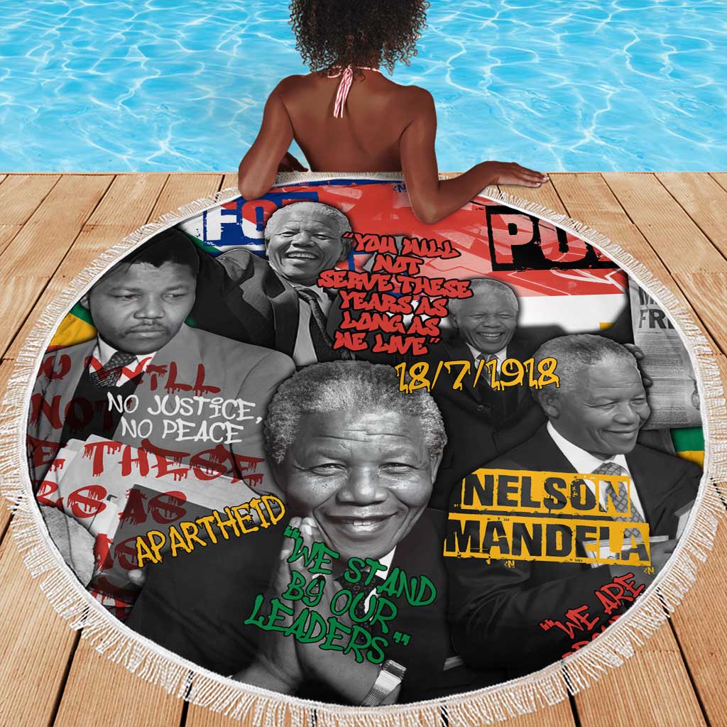 Nelson Mandela Graffiti Beach Blanket Street Spray Art Recreating The Life Of A Great Man - African Pride