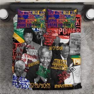 Nelson Mandela Graffiti Bedding Set Street Spray Art Recreating The Life Of A Great Man - African Pride