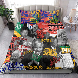 Nelson Mandela Graffiti Bedding Set Street Spray Art Recreating The Life Of A Great Man - African Pride