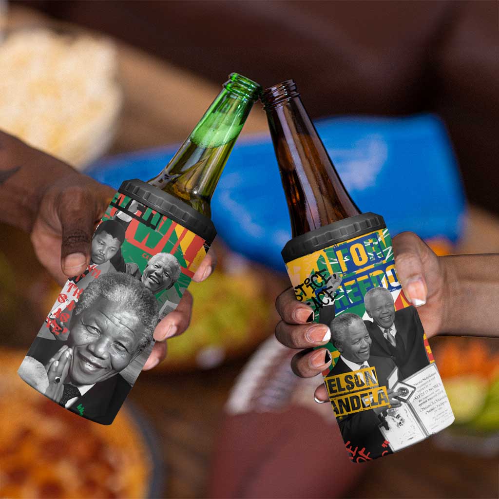 Nelson Mandela Graffiti 4 in 1 Can Cooler Tumbler Street Spray Art Recreating The Life Of A Great Man - African Pride